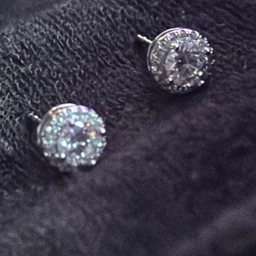 Halo Set Diamond 💎 Series Sterling Silver 925 Stud Earring Pair NIB